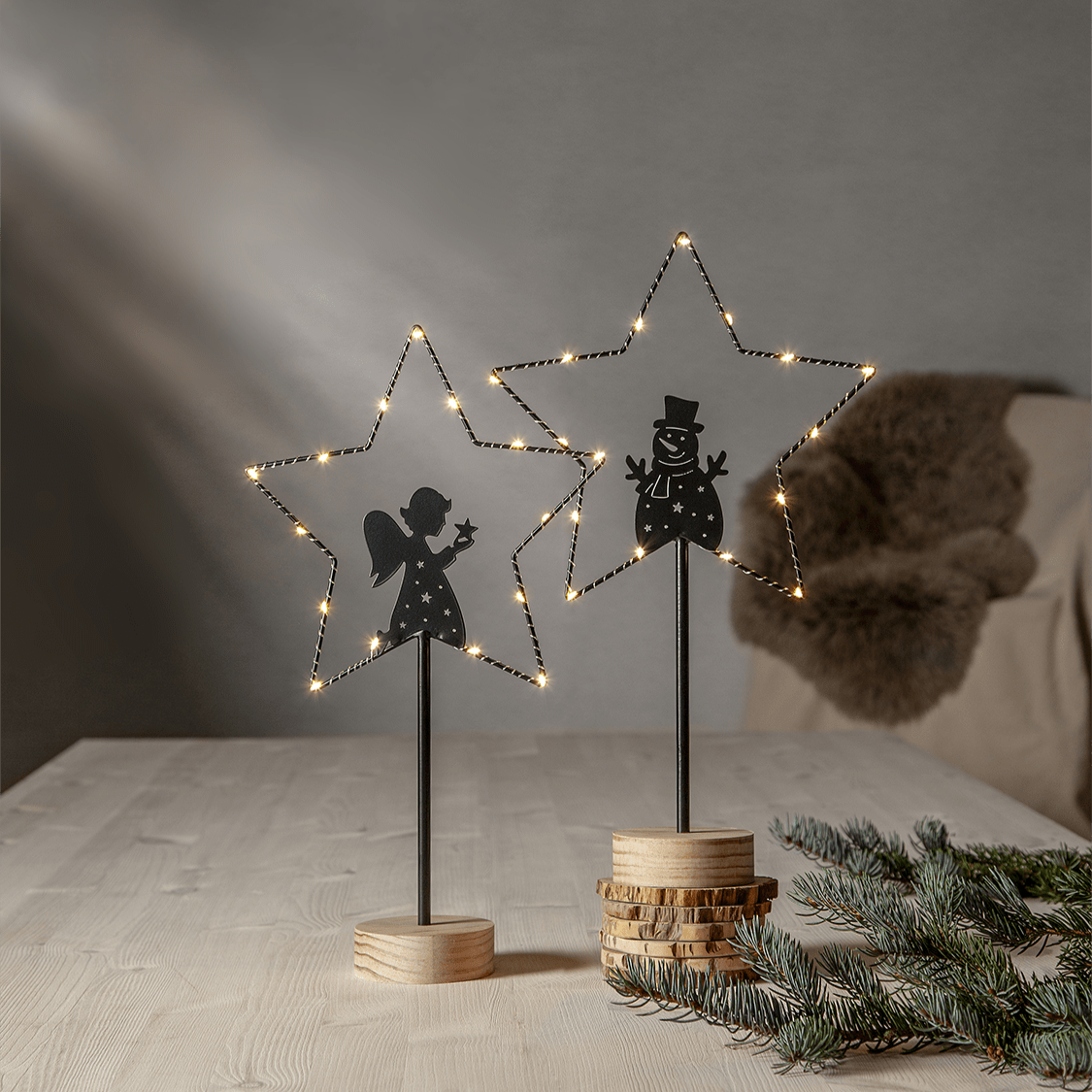 LED - Standleuchte 'Glimta' mit Schneemann - WeihnachtsladenStar Trading