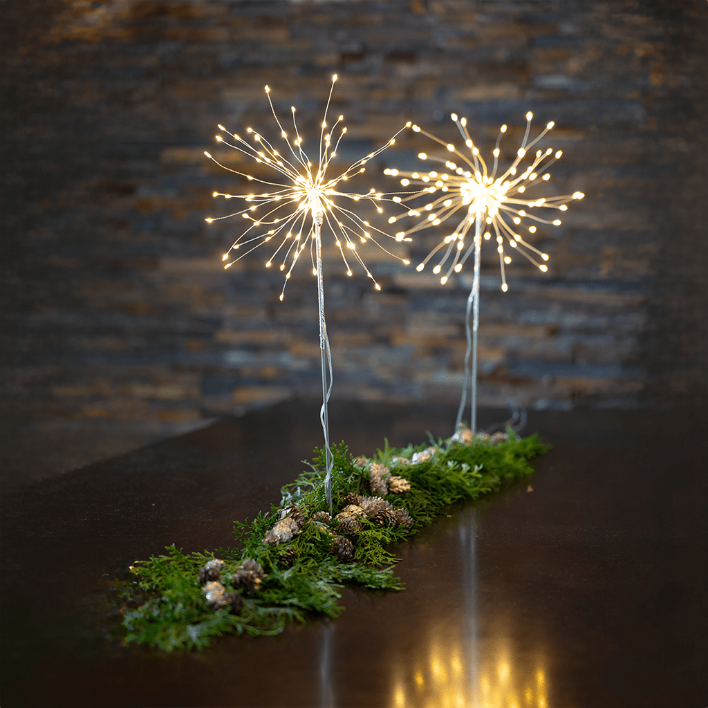 LED - Standstern 'Firework' silber - WeihnachtsladenStar Trading
