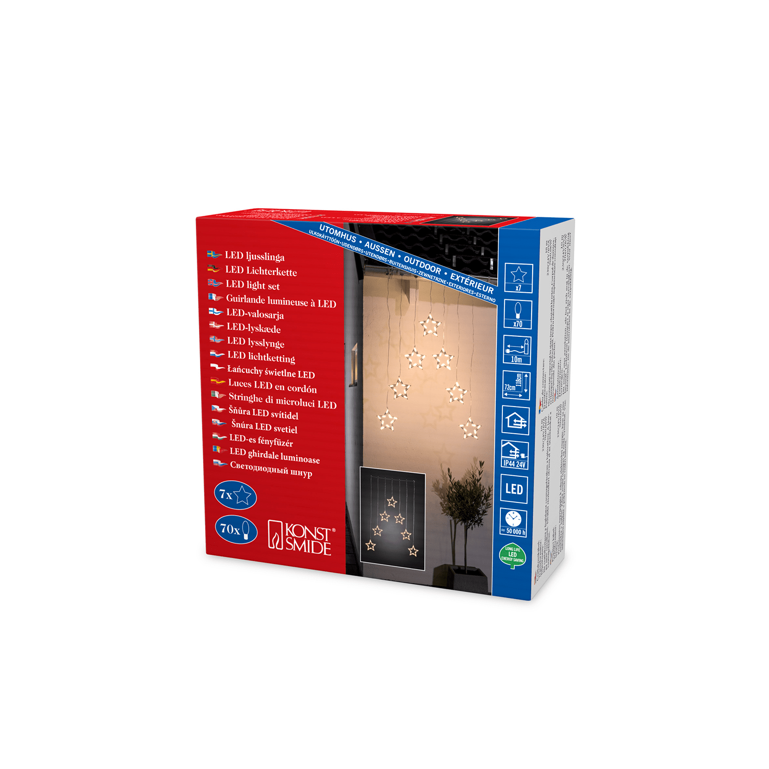 LED - Sternenvorhang mit Sternsilhouetten - WeihnachtsladenKonstsmide