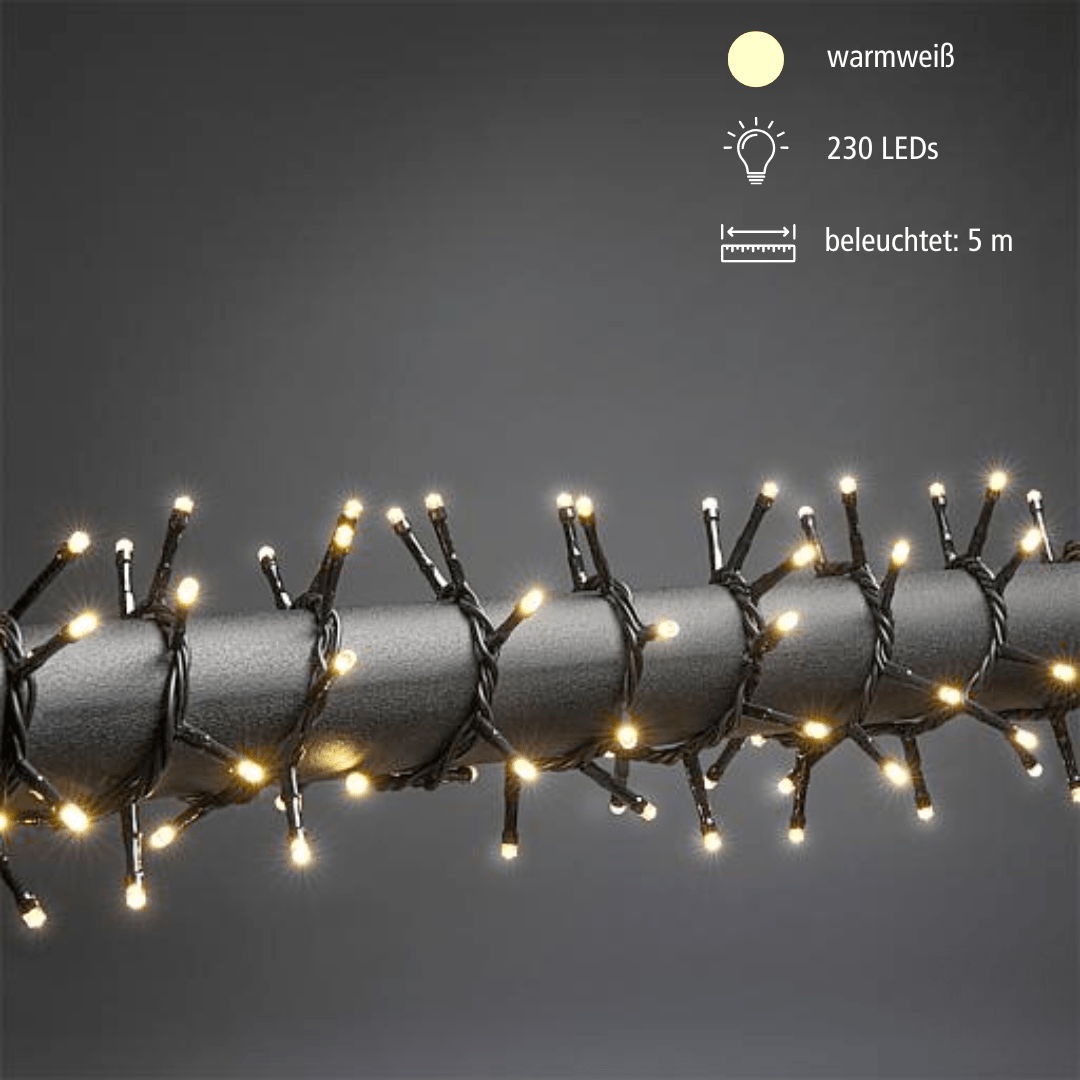 LED System Lichterkette 'Cluster' - 230 warmweiße LED, 100m - WeihnachtsladenKonstsmide