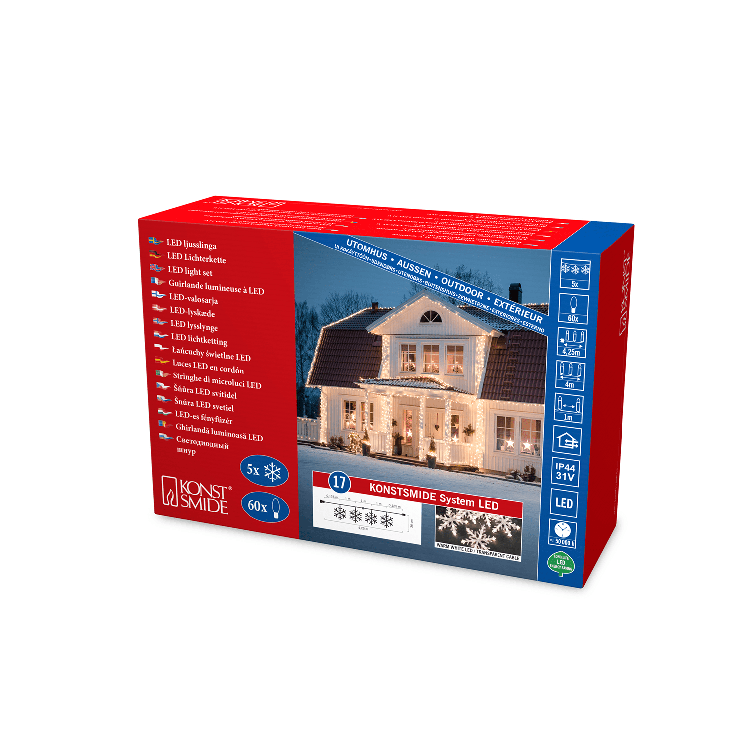 LED System Schneeflocken Kette - WeihnachtsladenKonstsmide