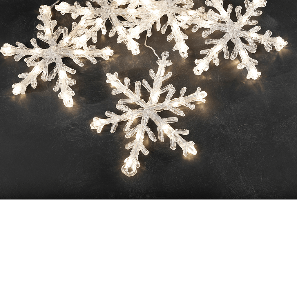 LED System Schneeflocken Kette 60 LED ww - WeihnachtsladenKonstsmide
