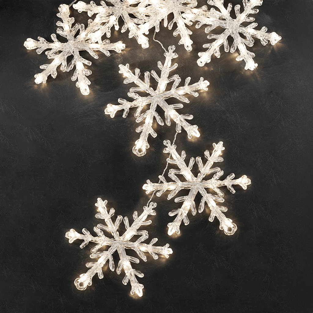 LED System Schneeflocken Kette 60 LED ww - WeihnachtsladenKonstsmide