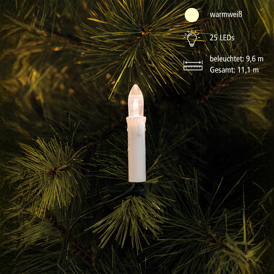 LED Topkerzen Lichterkette 'One String' - 25 flg. - WeihnachtsladenKonstsmide
