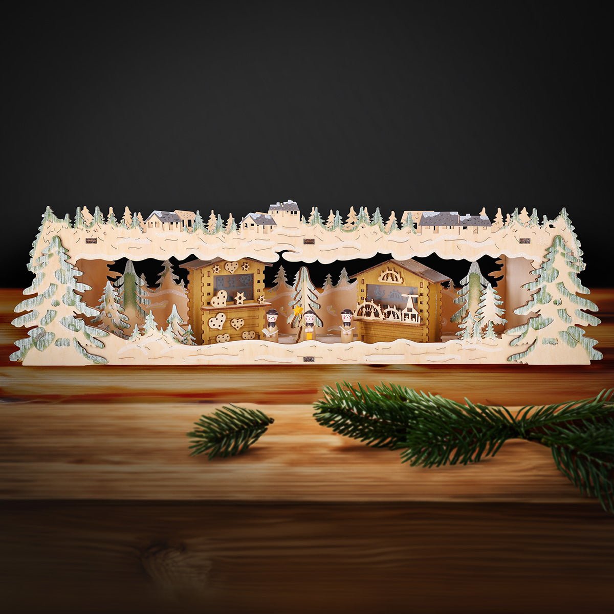 LED - Unterstellbank 'Wintermarkt' - WeihnachtsladenHeinz HANDELSKONTOR