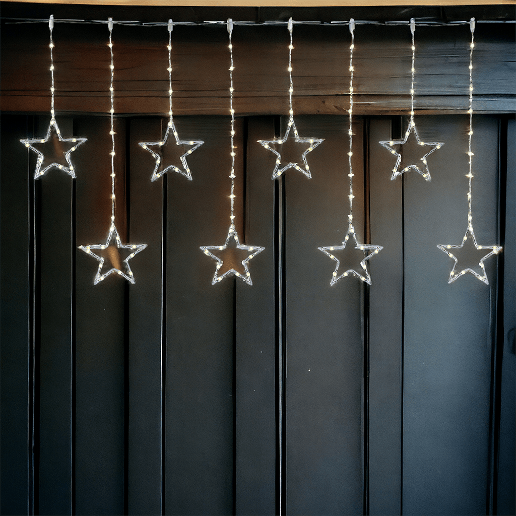 LED Vorhang mit 8 Sternen - WeihnachtsladenLotti