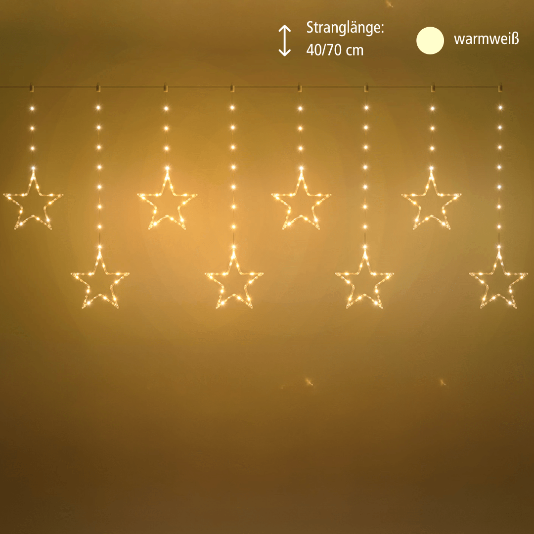LED Vorhang mit 8 Sternen - WeihnachtsladenLotti