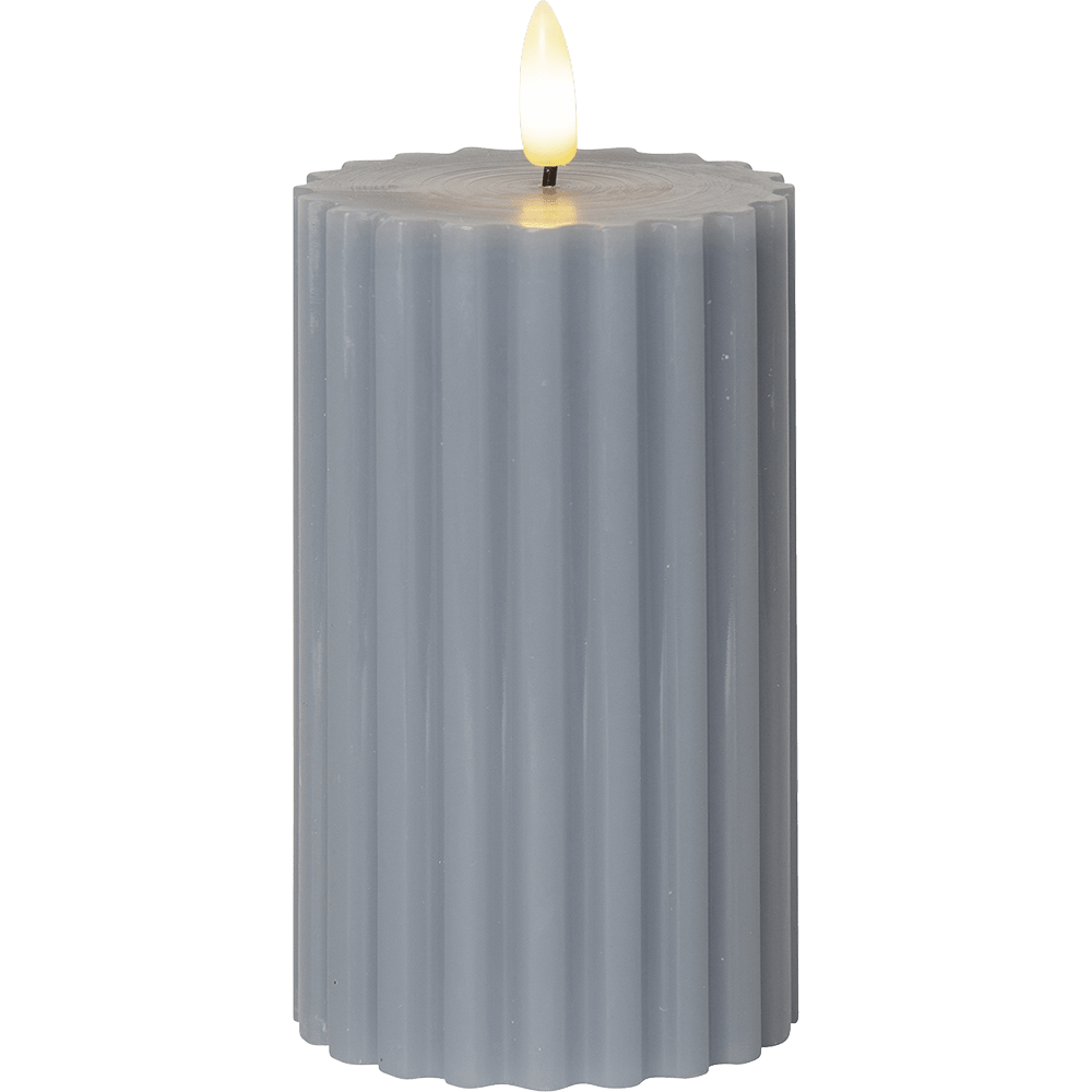 LED - Wachskerze mit gerippter Oberfläche - WeihnachtsladenStar Trading