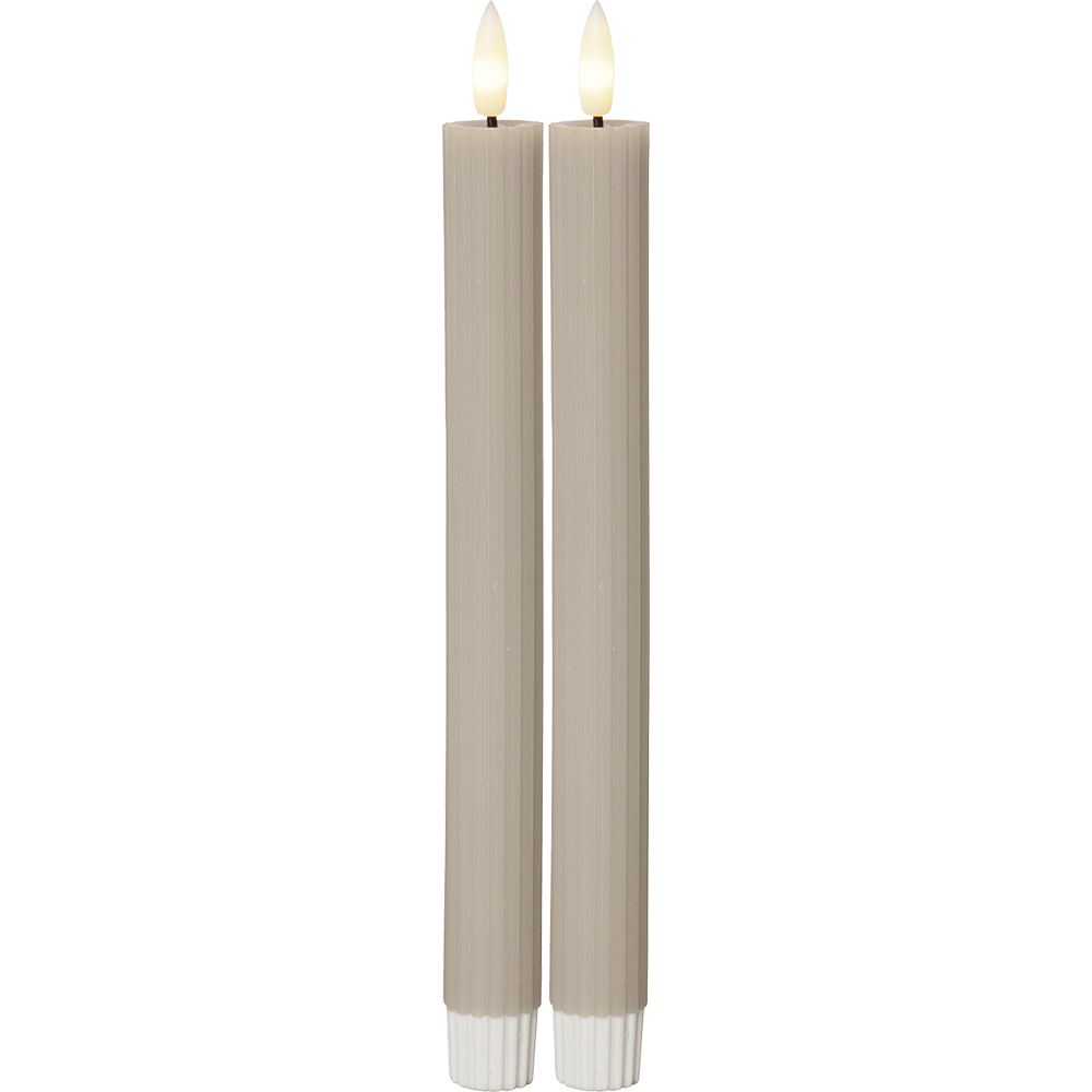 LED - Wachskerzen Set 'Flamme Stripe' - WeihnachtsladenStar Trading