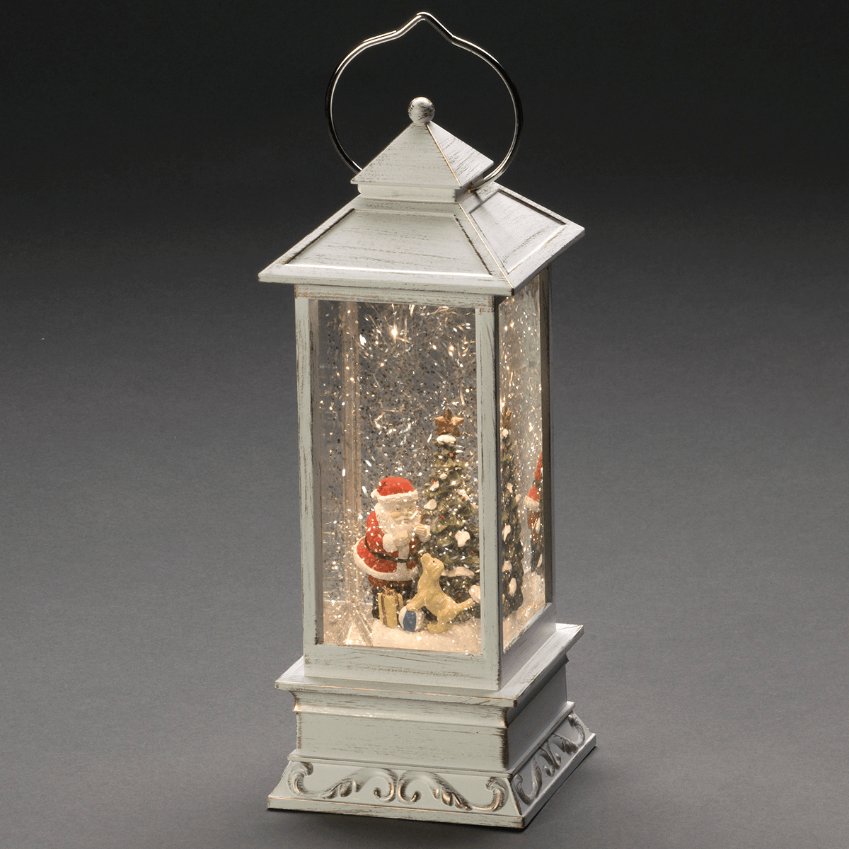 LED Wasserlaterne 'Weihnachtsmann mit Hund' - WeihnachtsladenKonstsmide