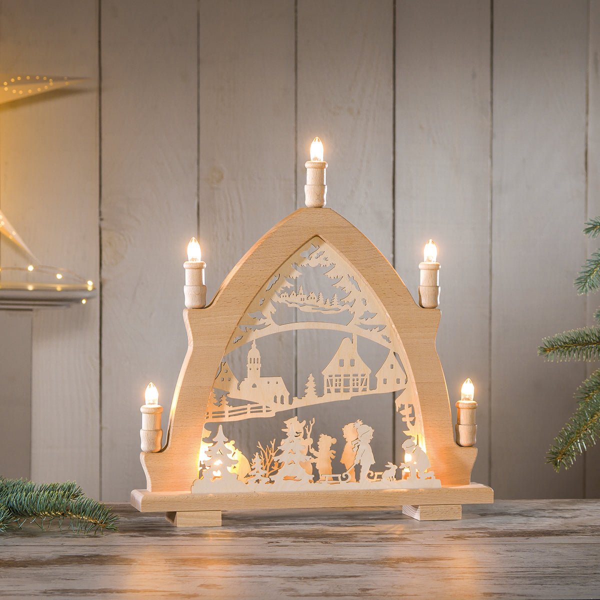 Leuchterbogen 5flg. 'Winterkinder' - WeihnachtsladenLenk & Sohn