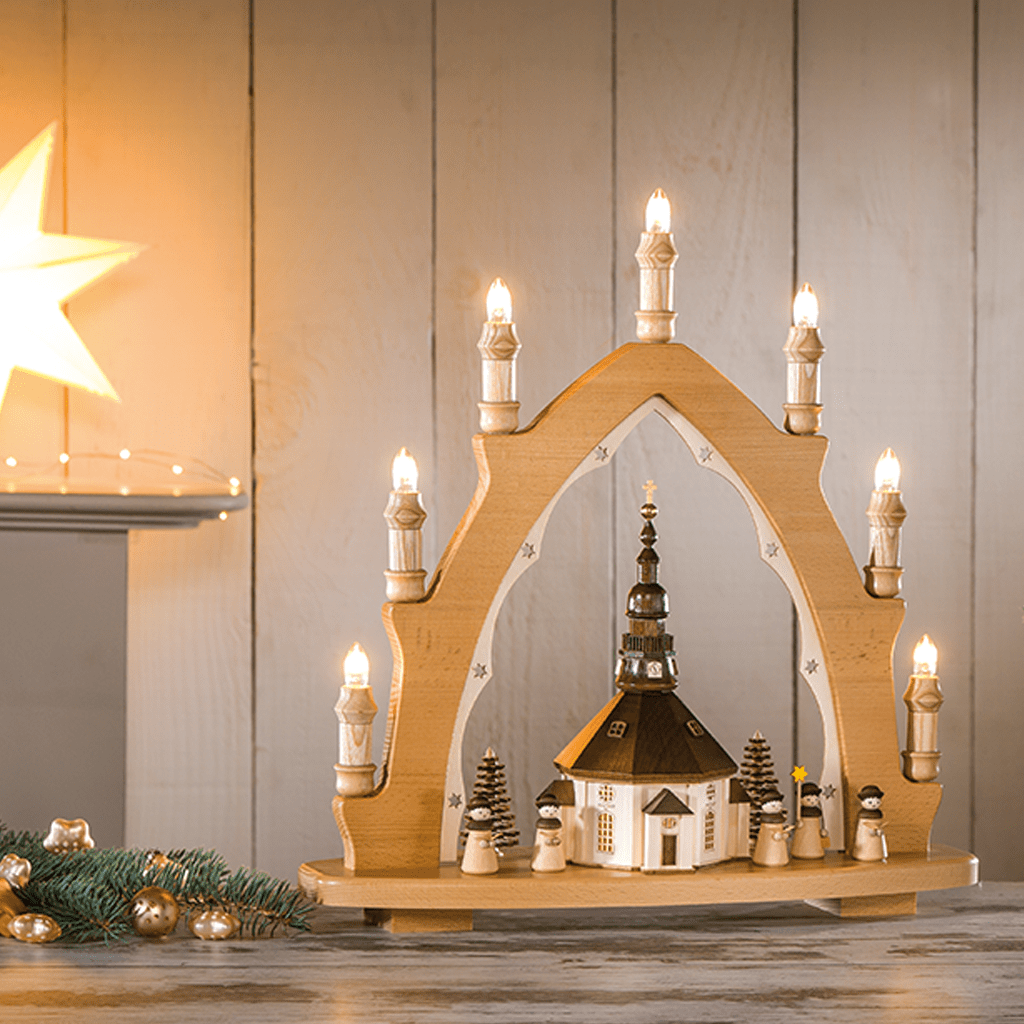 Leuchterbogen 7flg. 'Seiffener Kirche' - WeihnachtsladenLenk & Sohn