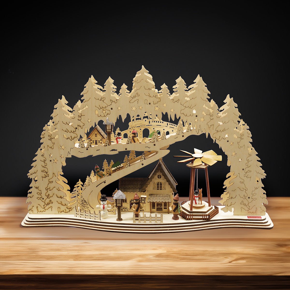 Lichterbogen 'Stadt' m. Pyramide - WeihnachtsladenSAICO