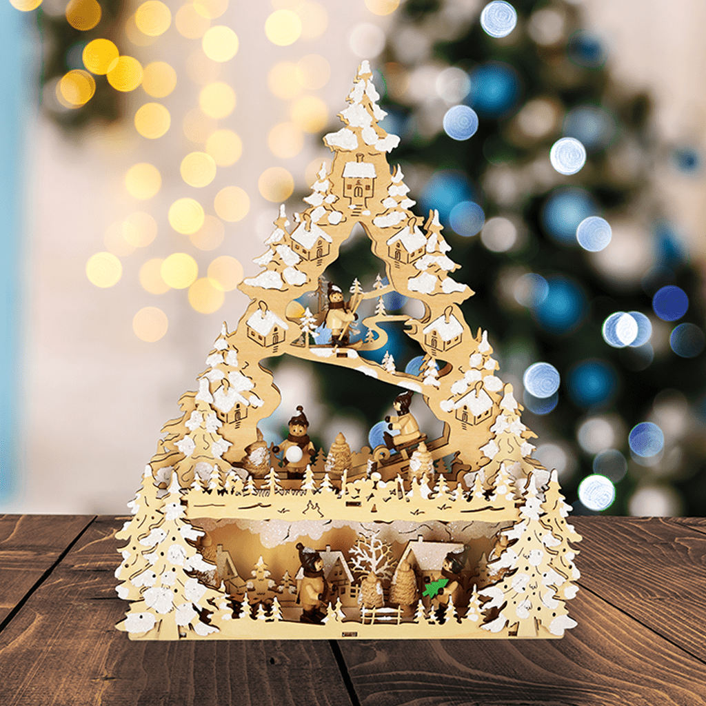 Lichterbogen 'Winterkinder' mit beleucht. Sockel - WeihnachtsladenSAICO