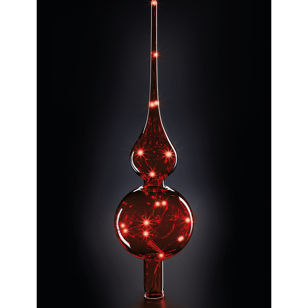 Lumix Tree Topper rot Christbaumspitze aus mundgeblasenem Glas - WeihnachtsladenKRINNER
