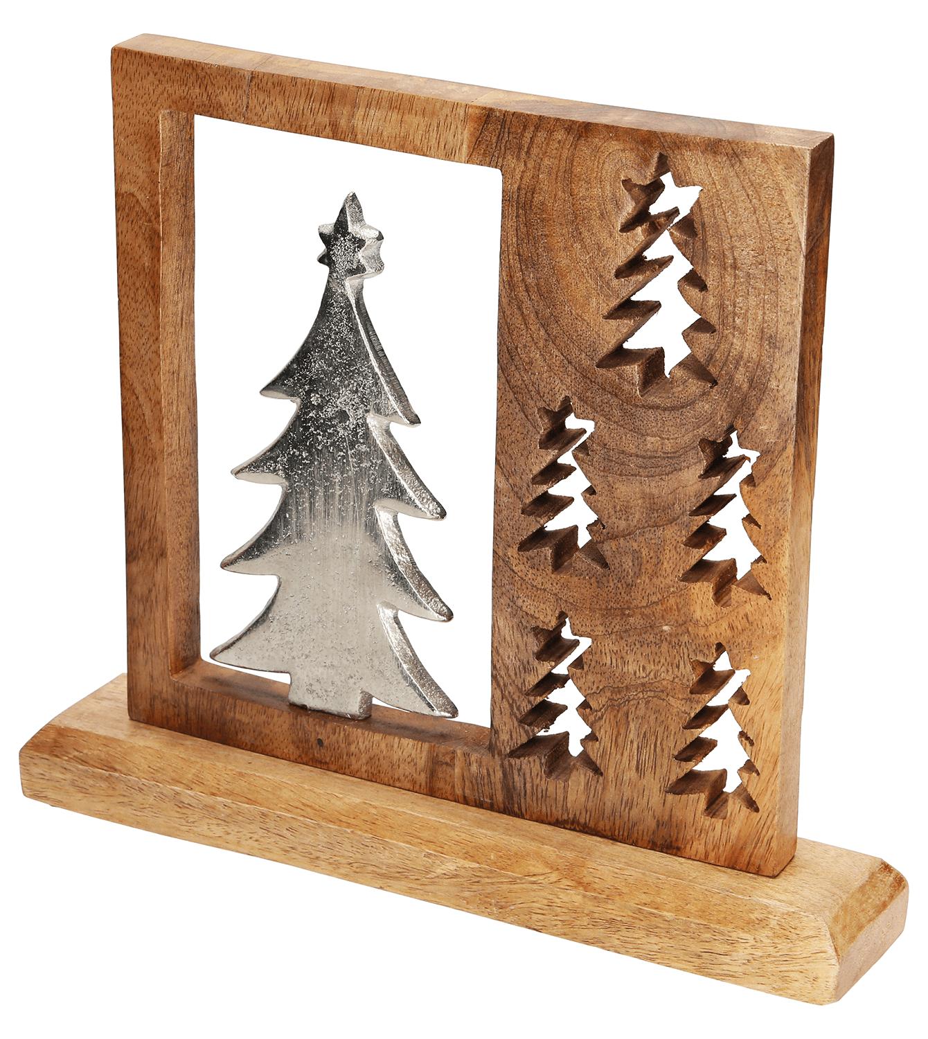 Metall - Baum im Holzrahmen - WeihnachtsladenRiffelmacher & Weinberger