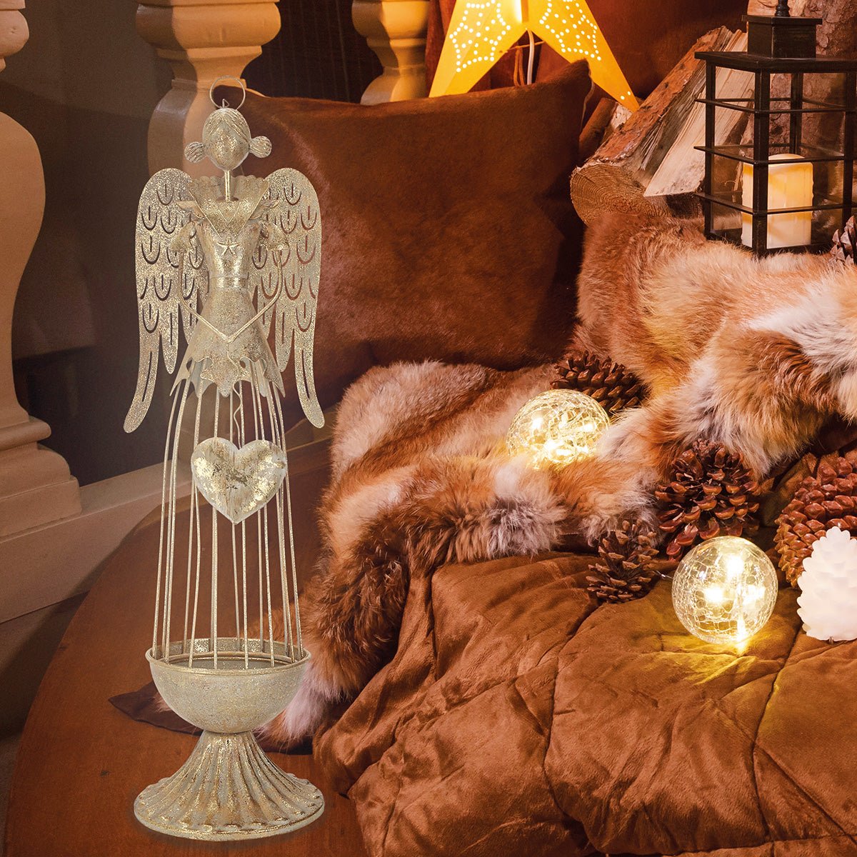 Metall - Engel goldfarben 38x10,5cm - WeihnachtsladenSöllner Floristik