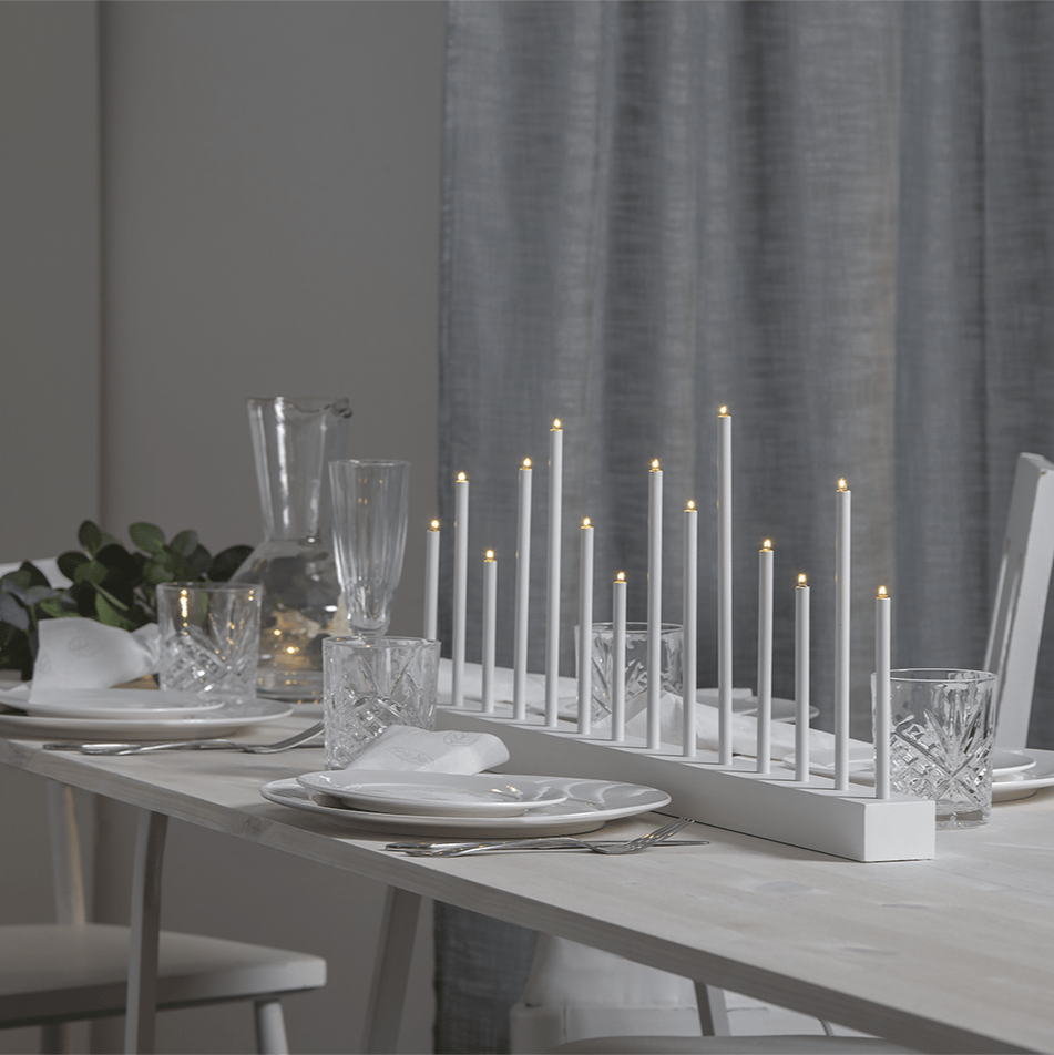 Metall - Leuchter 'Buzz' weiß - WeihnachtsladenStar Trading