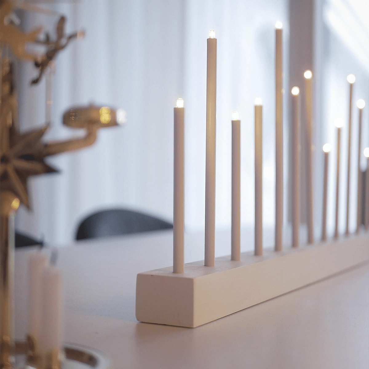 Metall - Leuchter 'Buzz' weiß - WeihnachtsladenStar Trading