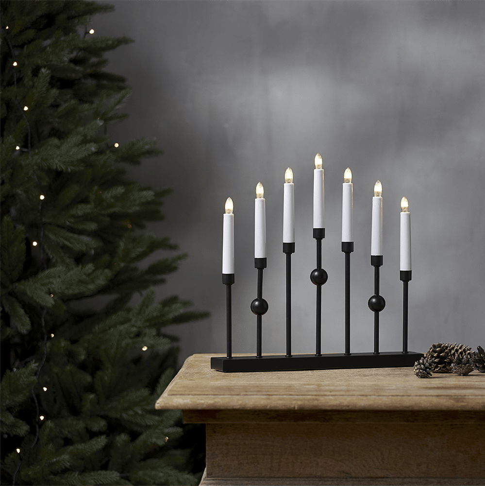 Metall - Leuchter 'Gustavo' schwarz - WeihnachtsladenStar Trading