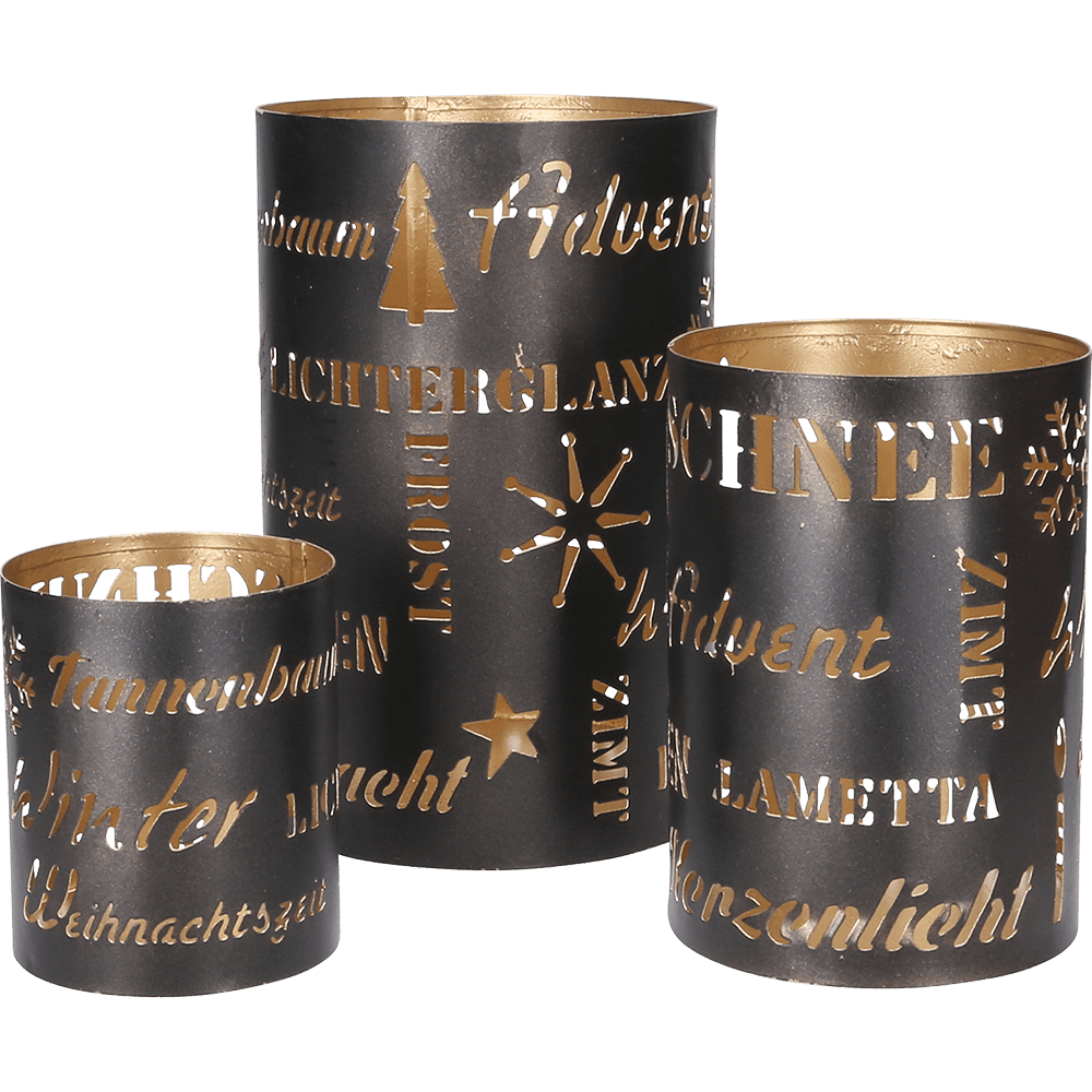 Metall - Ornamentwindlicht - Set "Weihnachten" - WeihnachtsladenSöllner Floristik