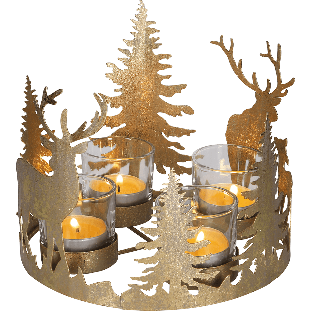 Metall - Teelichtkranz Wald - WeihnachtsladenSöllner Floristik