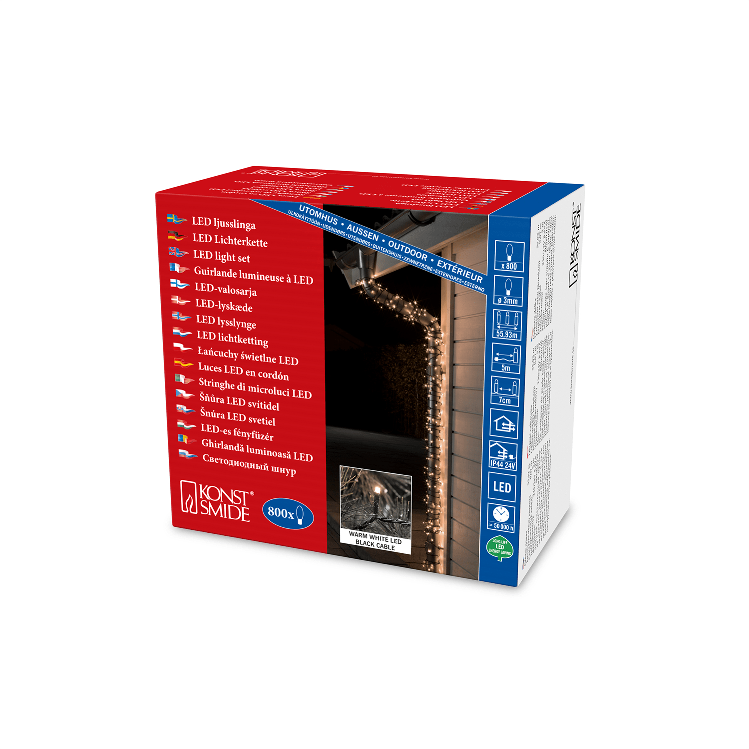 Micro LED Außenkette 800 ww LED - WeihnachtsladenKonstsmide