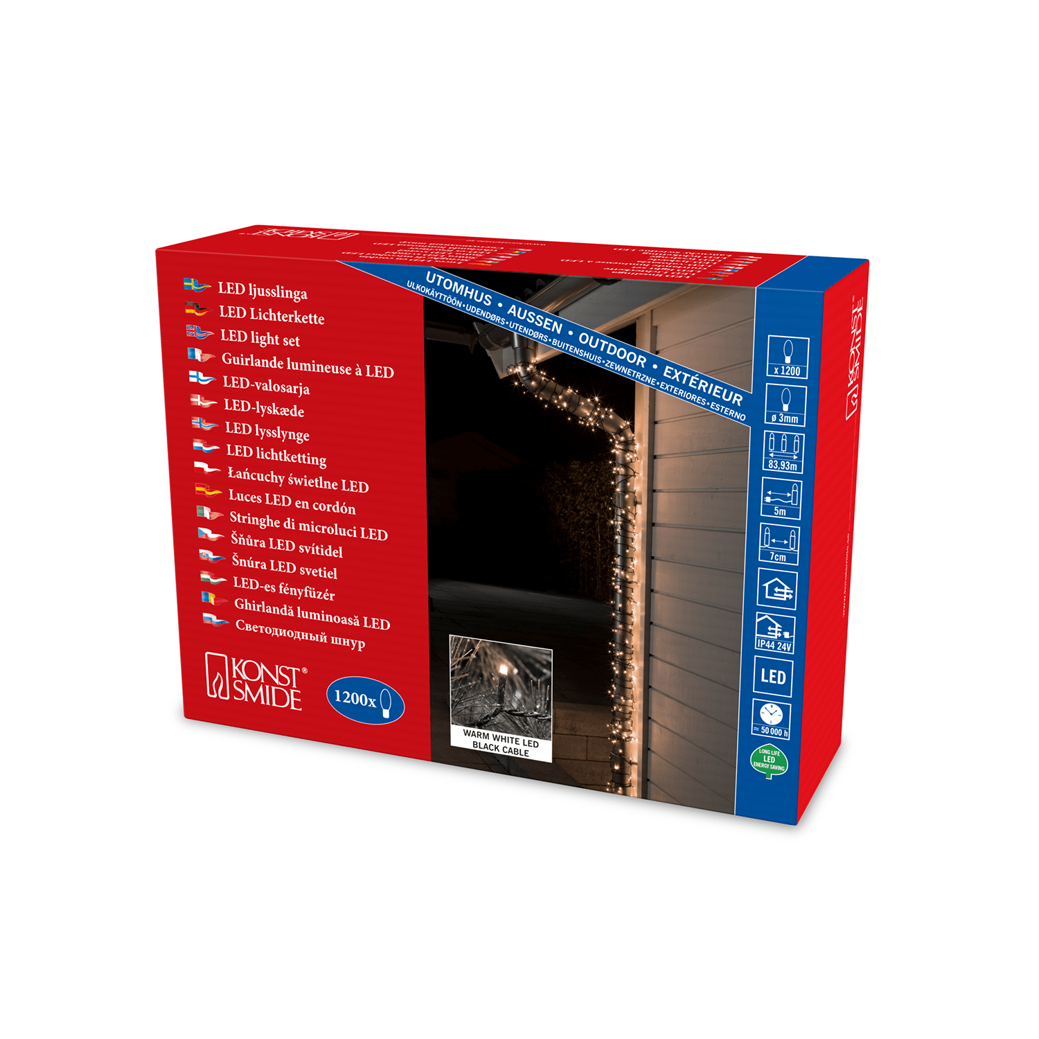 Micro LED Außenkette mit warmweißen LEDs - WeihnachtsladenKonstsmide