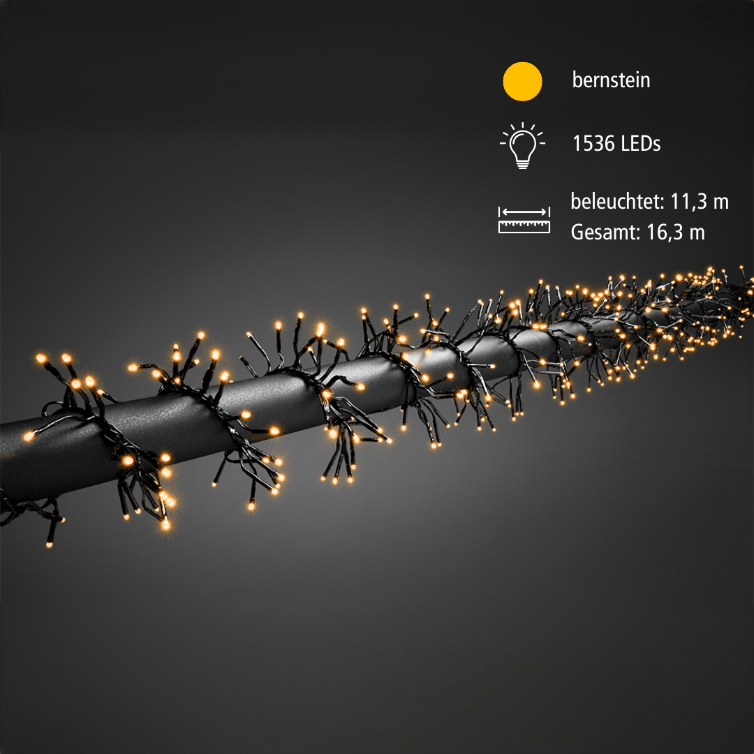 Micro LED Büschellichterkette 1536 bernst. LED - WeihnachtsladenKonstsmide