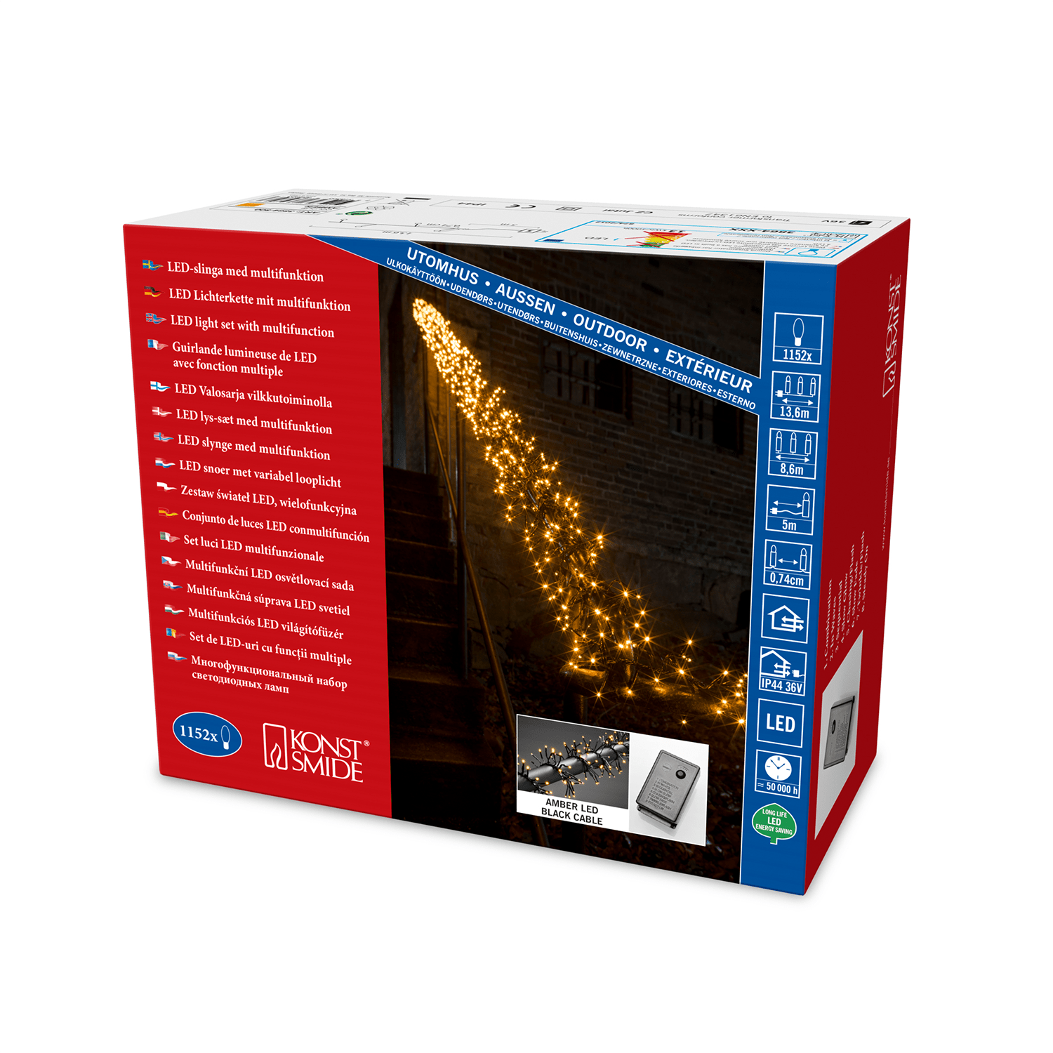 Micro LED Büschellichterkette mit bernsteinfarbenen LEDs - WeihnachtsladenKonstsmide