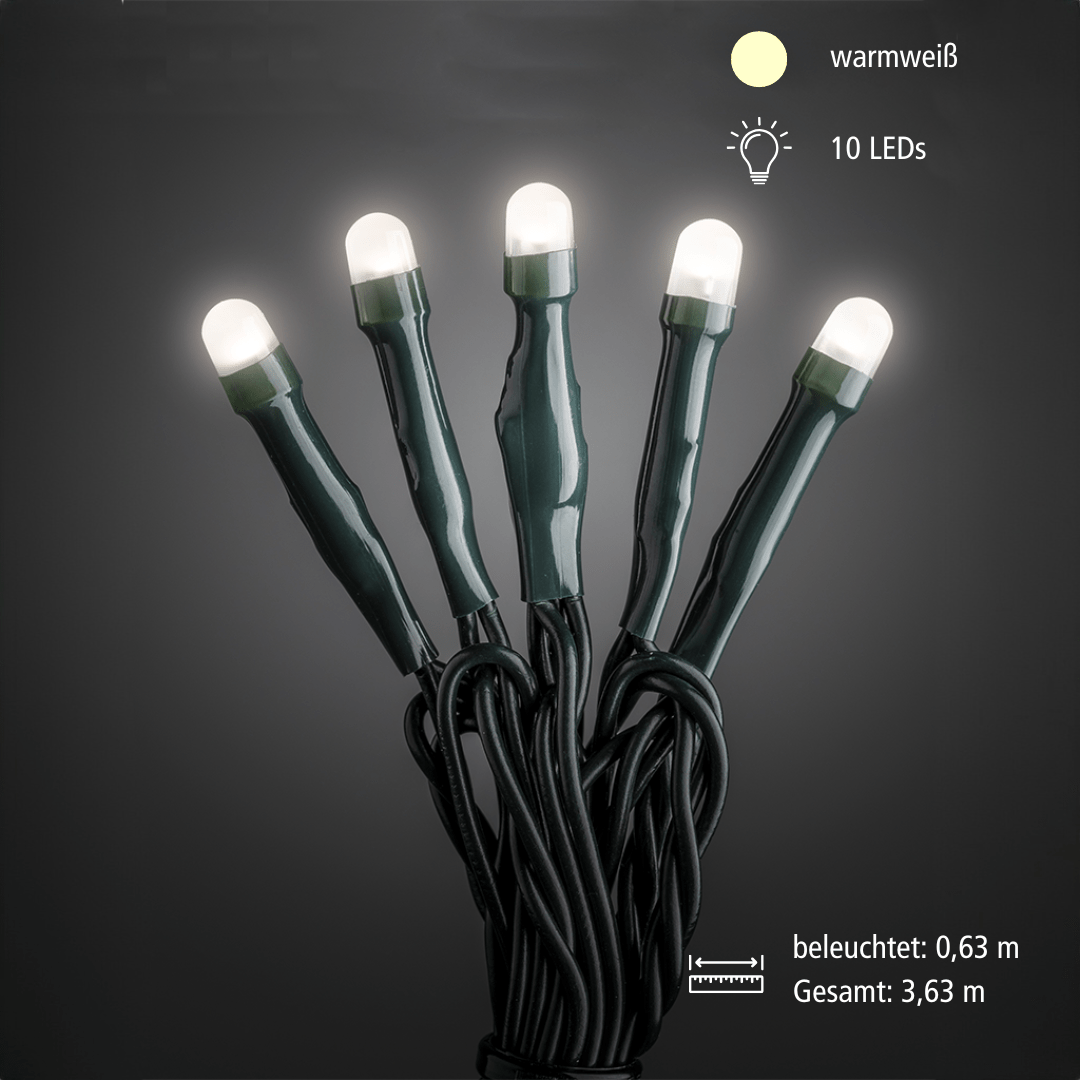 Micro LED Innenkette Frost - Look mit 10 warmweißen LEDs - WeihnachtsladenKonstsmide