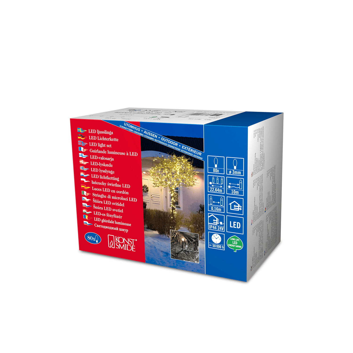 Micro - LED Kette 80 warmweiße LEDs - WeihnachtsladenKonstsmide