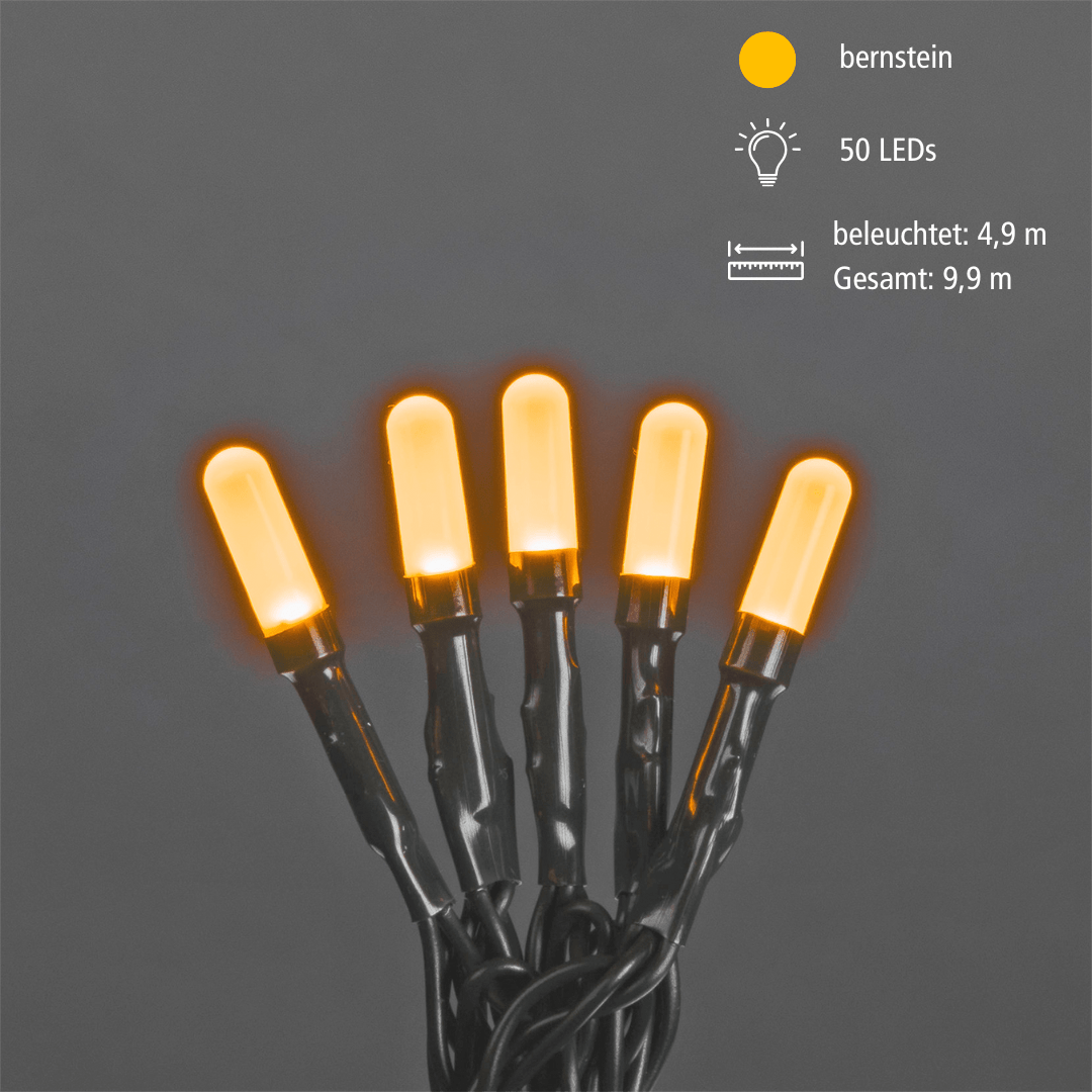 Micro LED Lichterkette 50 bernstein LED - WeihnachtsladenKonstsmide