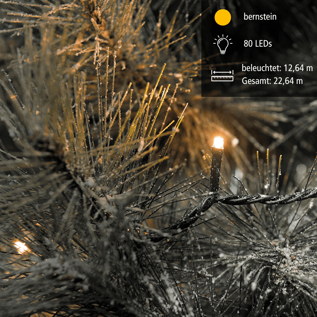 Micro LED Lichterkette 80 bernsteinfarbene LED - WeihnachtsladenKonstsmide