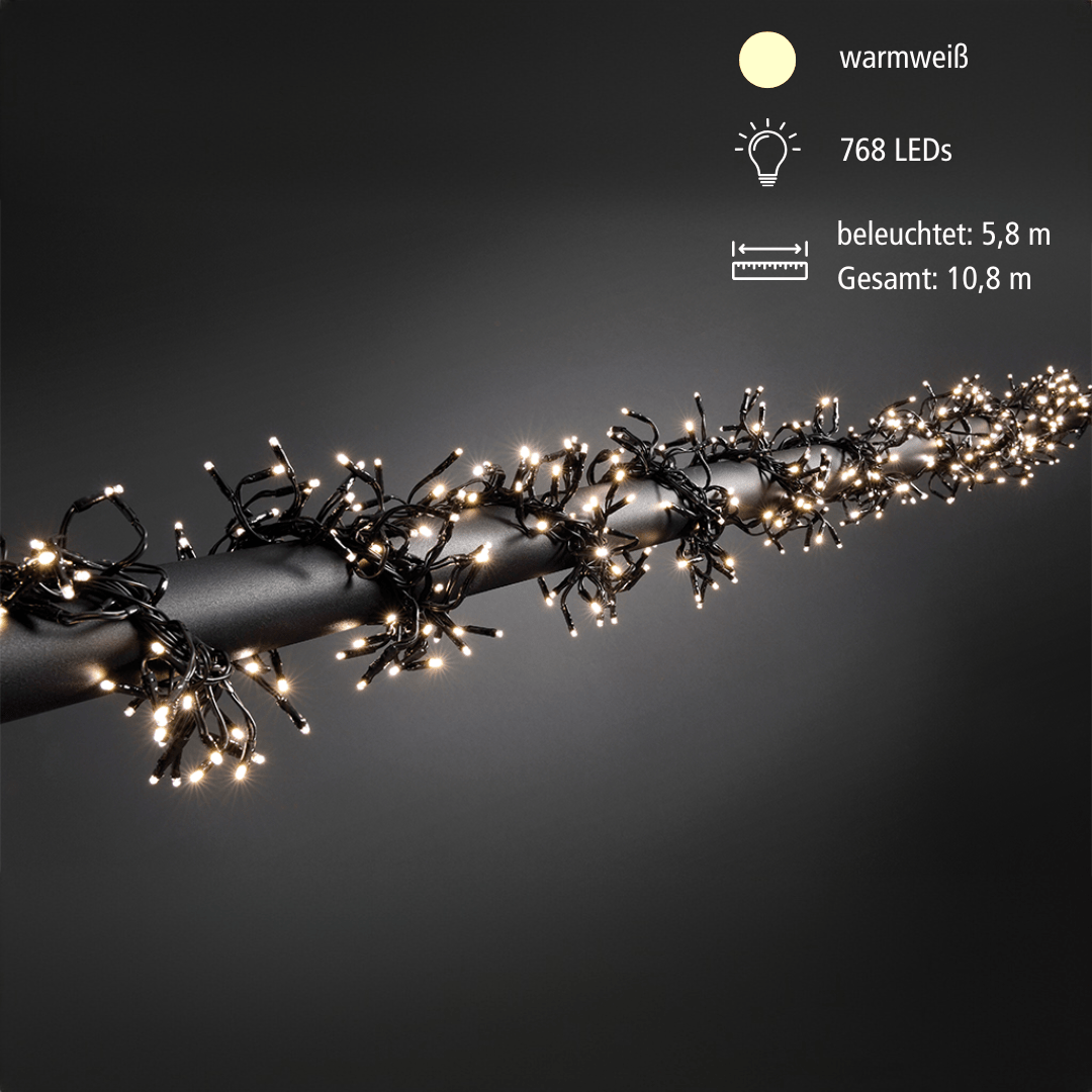 Micro LED - Lichterkette 'Cluster' 768 flg. ww - WeihnachtsladenKonstsmide
