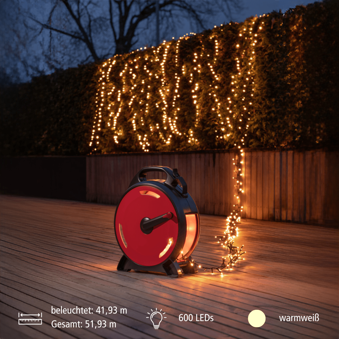 Micro LED Lichterkette mit Kabelaufroller 600 ww LED - WeihnachtsladenKonstsmide