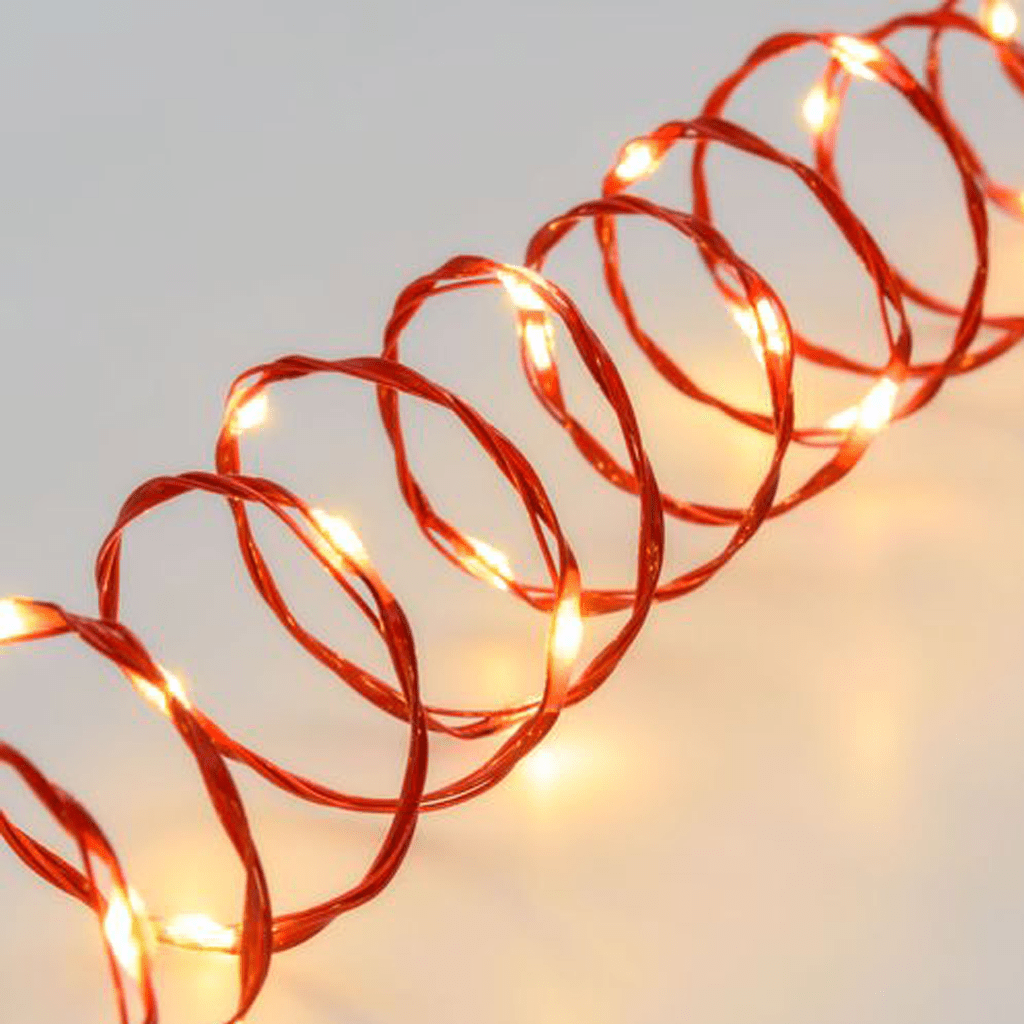 Micro LED - Lichterkette 'Professional' 500 Lichter - warmweiß, roter Metalldraht - WeihnachtsladenLotti