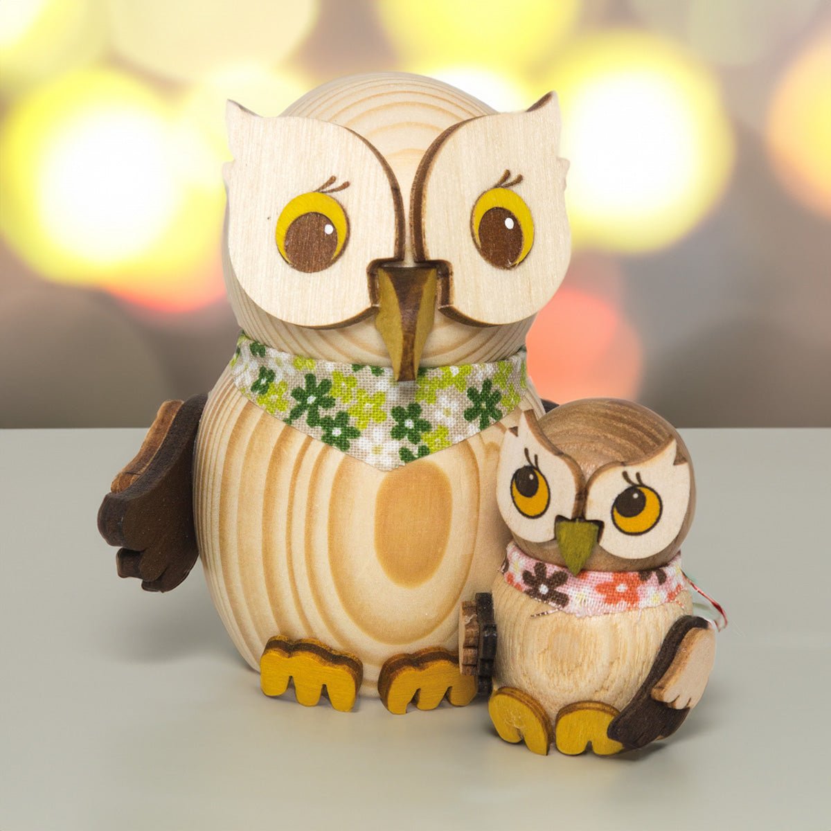 Mini Eule mit Kind - WeihnachtsladenDrechslerei Kuhnert