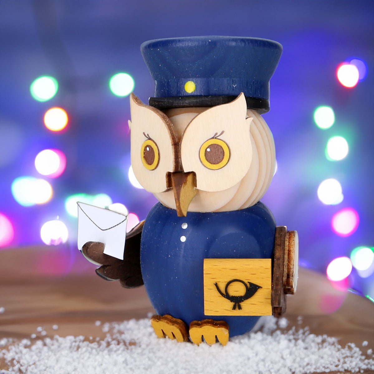 Mini Eule Postbote - WeihnachtsladenDrechslerei Kuhnert