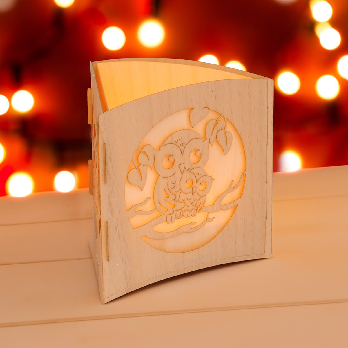 Motivleuchte Eulen - WeihnachtsladenDrechslerei Kuhnert
