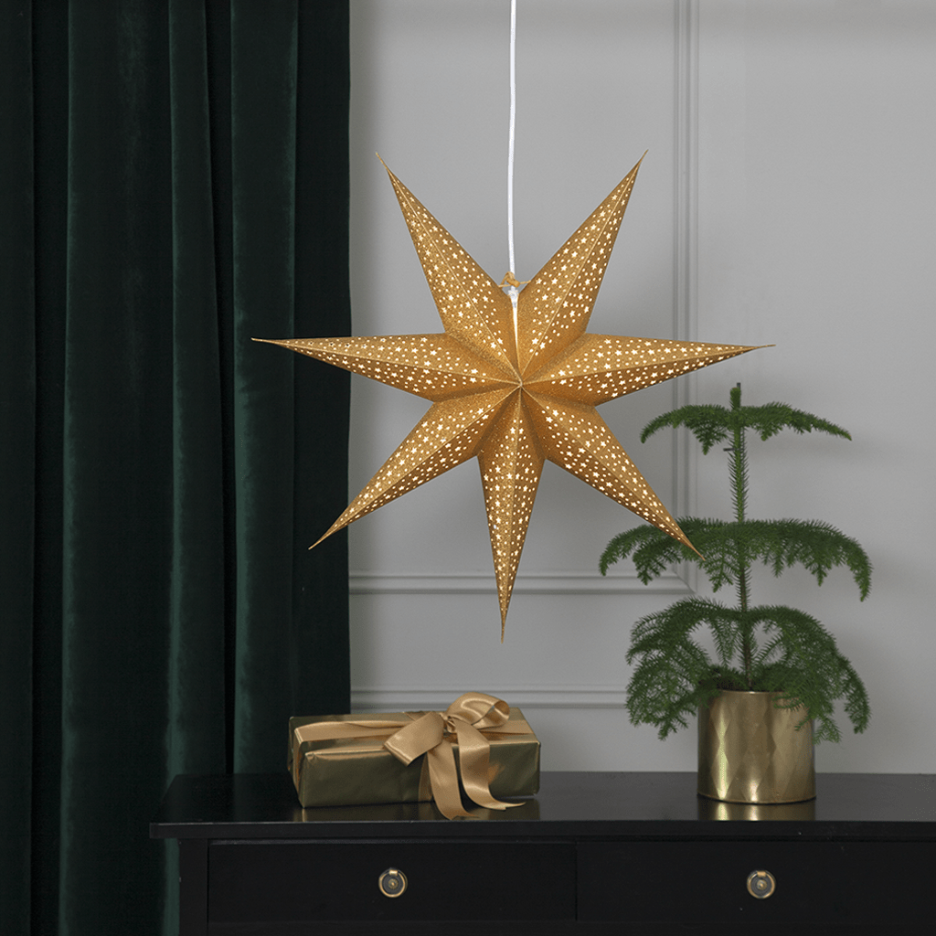 Papierstern 'Blinka' 62cm gold - WeihnachtsladenStar Trading
