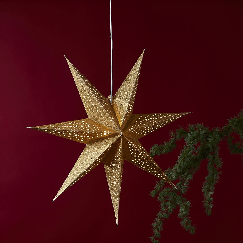 Papierstern 'Blinka' 62cm Gold - WeihnachtsladenStar Trading