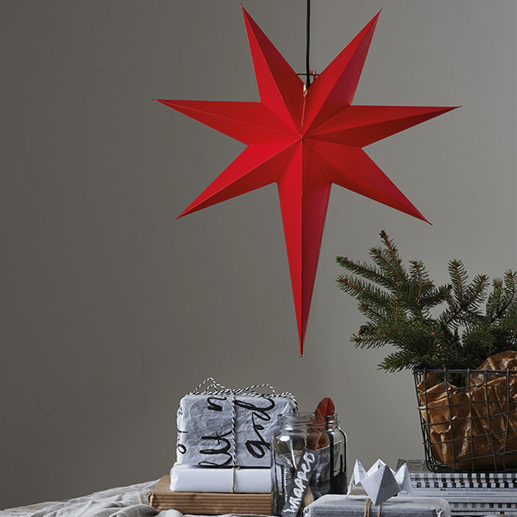Papierstern 'Rozen' 55x65cm rot - WeihnachtsladenStar Trading