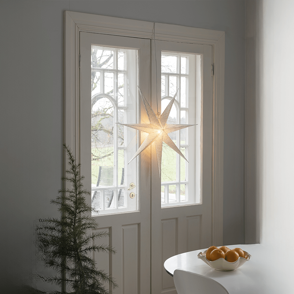 Papierstern silberfarben 60x60cm - WeihnachtsladenKonstsmide