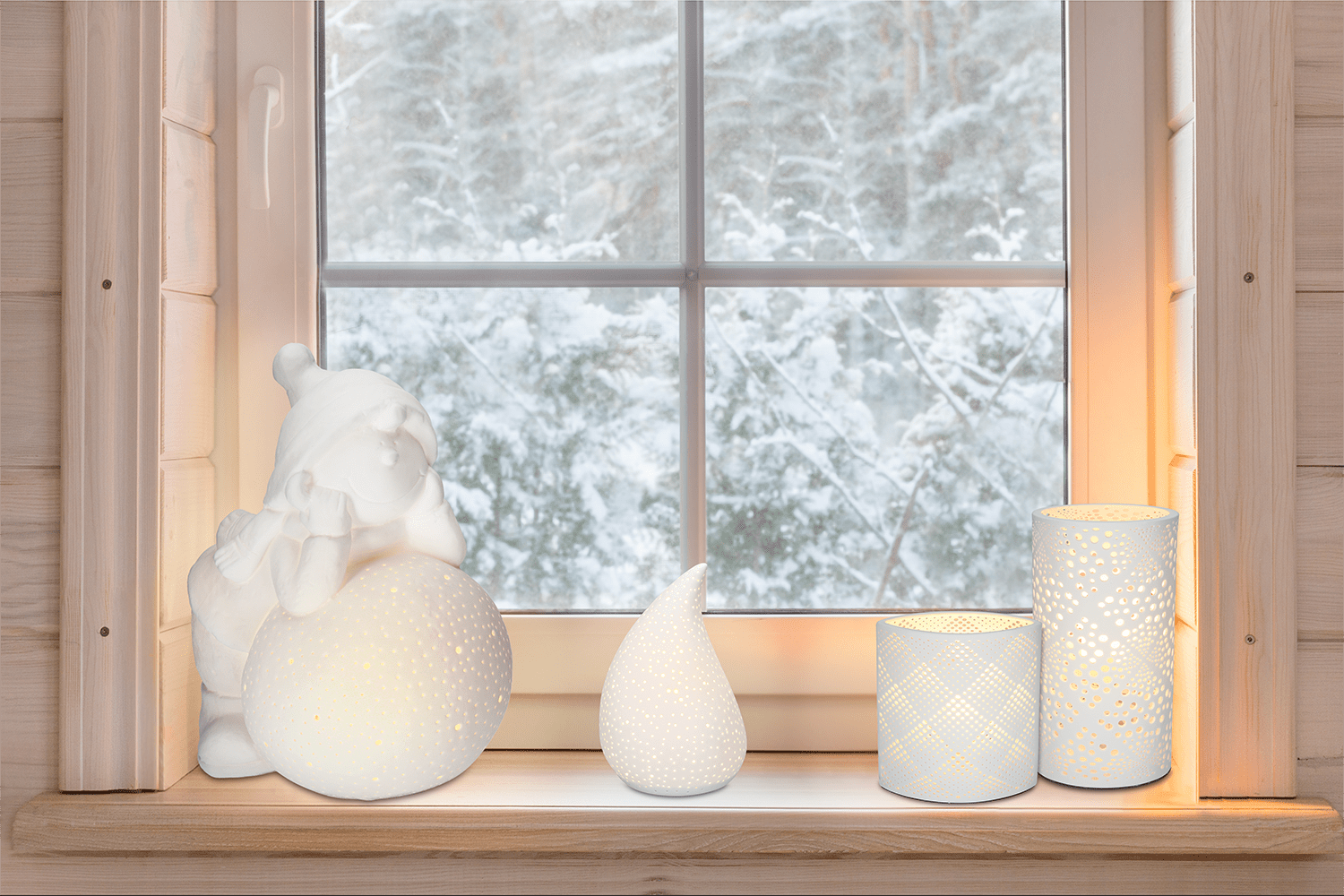 Porzellanlampe 'Prisma' 30020 - WeihnachtsladenSAICO