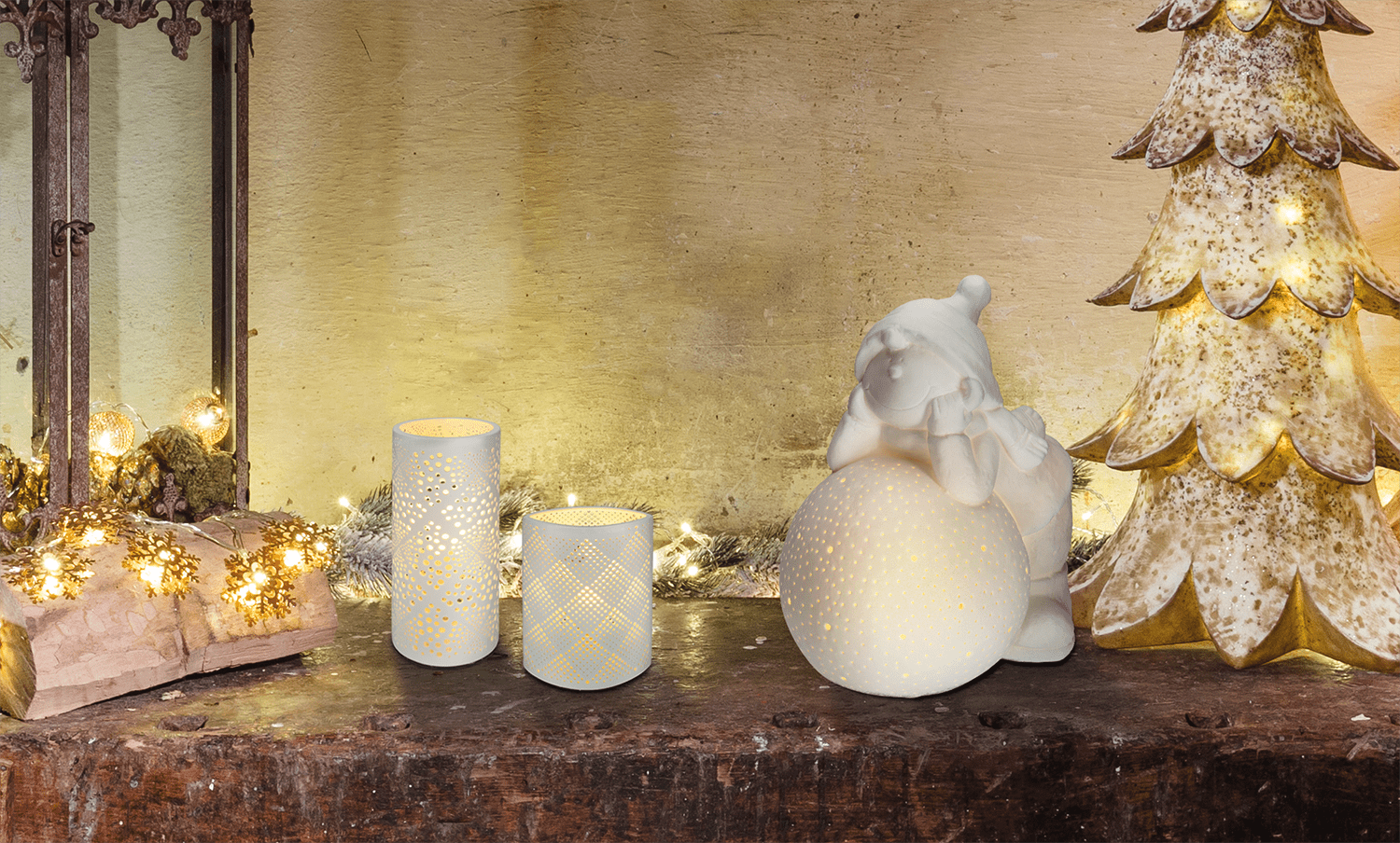 Porzellanlampe 'Prisma' 30020 - WeihnachtsladenSAICO