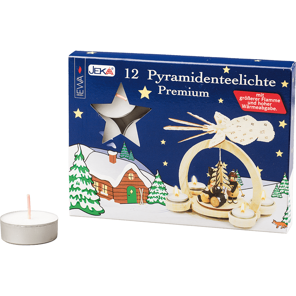Pyramiden - Teelichter 12er - Set - WeihnachtsladenSAICO
