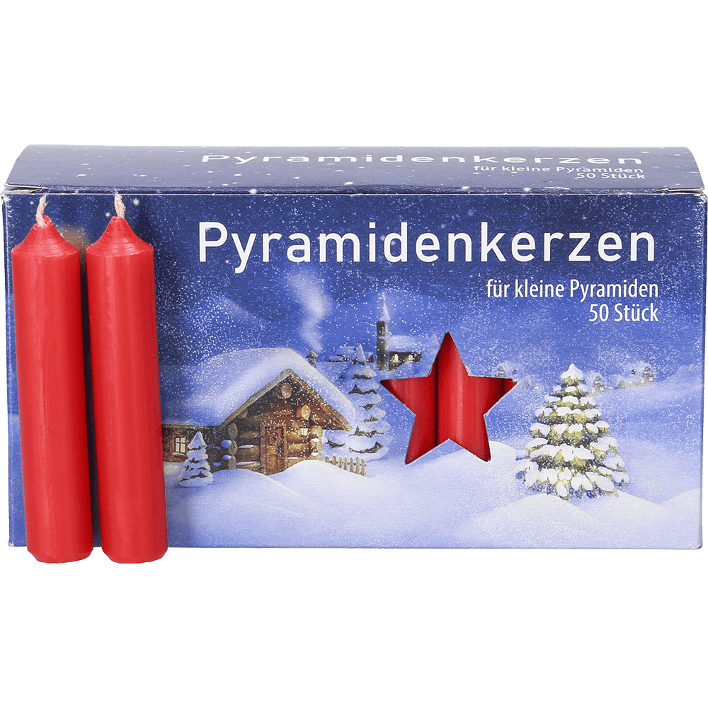 Pyramidenkerzen rot 50er - Set PK7013 - WeihnachtsladenSAICO