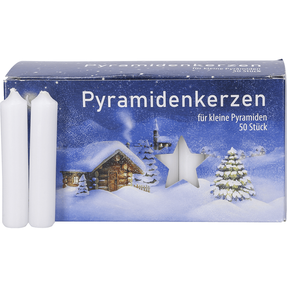 Pyramidenkerzen weiß 50er - Set - WeihnachtsladenSAICO