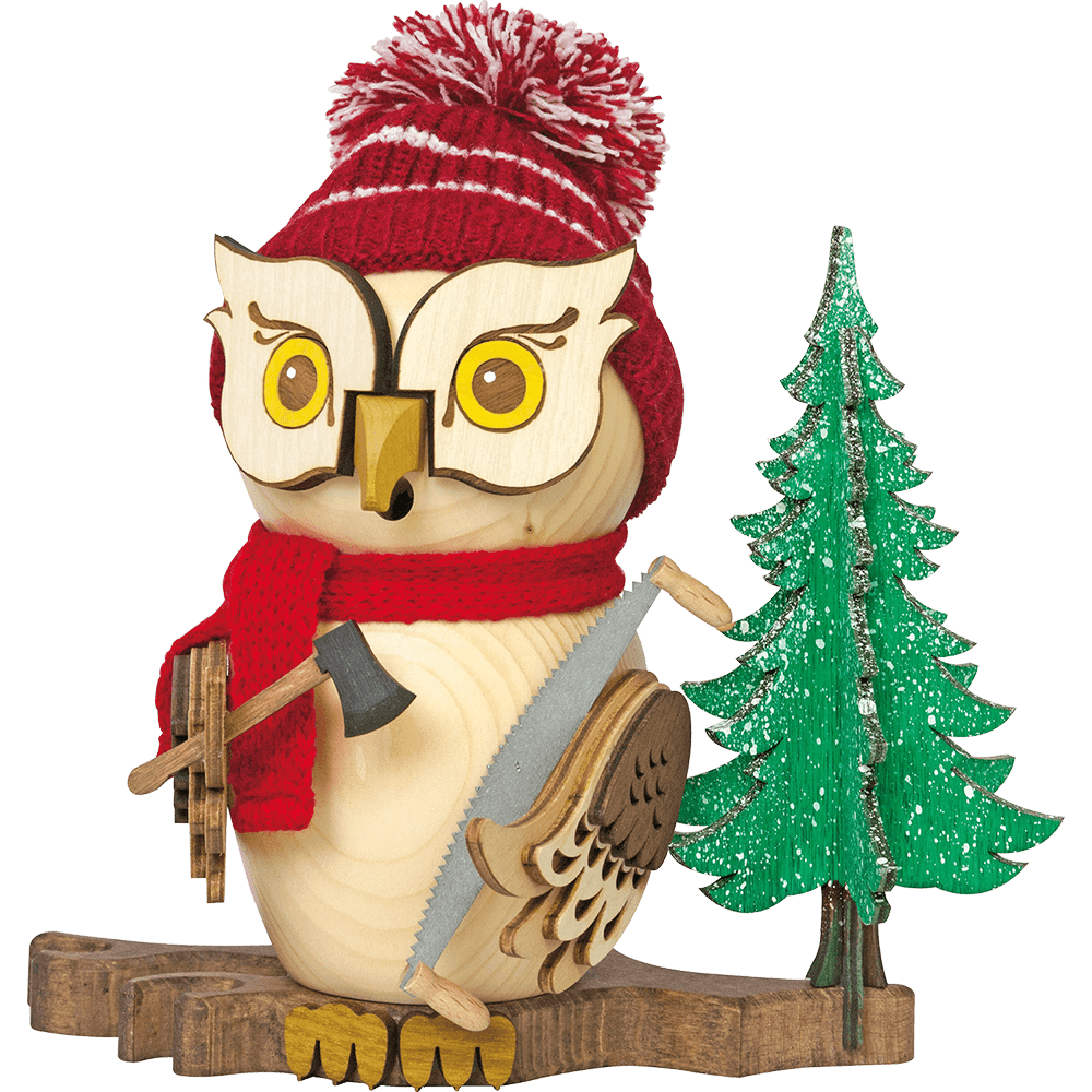 Räucherfigur Eule - WeihnachtsladenDrechslerei Kuhnert